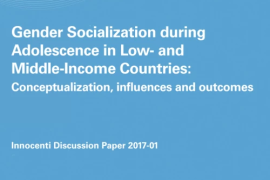 Educators:  Gender Socialization during Adolescence in Low - and Middle-Income Countries